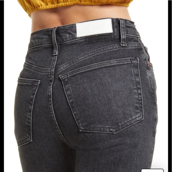 'RE/DONE 70s High Waist Raw Hem Stovepipe Jeans E. - Picture 10 of 16